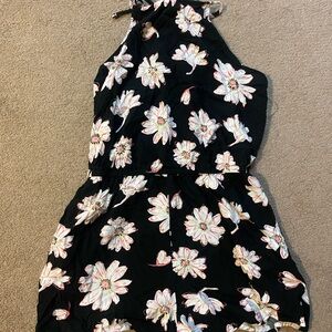 Black and White Floral Jumpsuit with Relaxed Fit